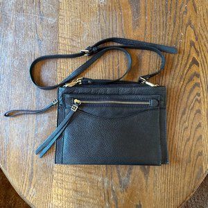 Gianni Chiarini Black and Gold Leather Crossbody
